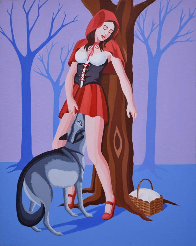 Giuseppe Veneziano, In bocca al lupo (2018; acrylic on canvas, 50 x 40 cm) Giuseppe Veneziano, In bocca al lupo (2018; acrylic on canvas, 50 x 40 cm)