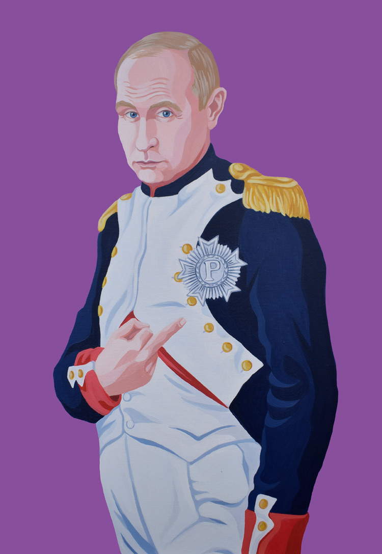Giuseppe Veneziano, Ras Putin (2018; Acryl auf Leinwand, 58 x 40 cm)
