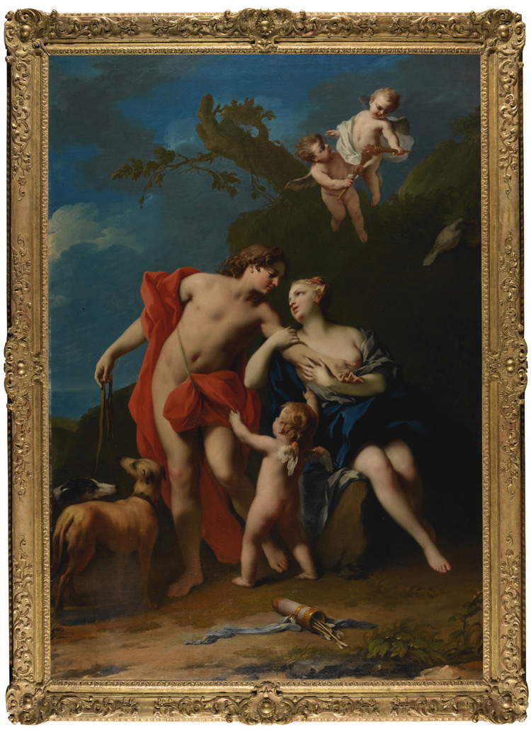 Jacopo Amigoni, Venus und Adonis (Öl auf Leinwand, 216 x 150 cm)
