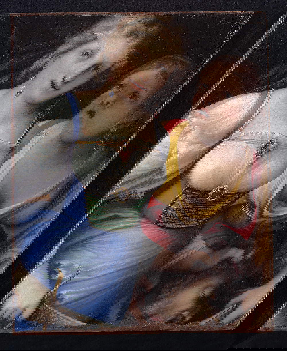 Lorenzo Lotto, Judith avec la tête d'Holopherne (1512 ; huile sur panneau, 28,8 x 23,4 cm ; Rome, BNL Gruppo BNP Paribas Collection) Lorenzo Lotto, Judith avec la tête d'Holopherne (1512 ; huile sur panneau, 28,8 x 23,4 cm ; Rome, BNL Gruppo BNP Paribas Collection)