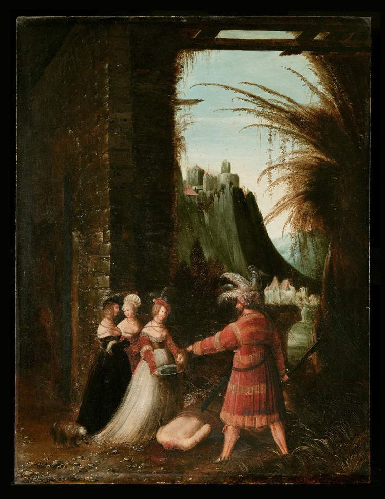 Maestro di Pulkau (attr.), Decollazione di San Giovanni Battista (Secondo decennio del secolo XVI; olio su tavola, 51 x 41 cm; Siena, Pinacoteca Nazionale, Inv. 517) Maestro di Pulkau (attr.), Decollazione di San Giovanni Battista (Secondo decennio del secolo XVI; olio su tavola, 51 x 41 cm; Siena, Pinacoteca Nazionale, Inv. 517)