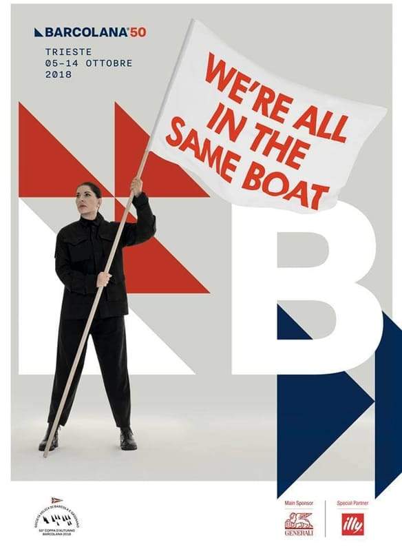Marina AbramoviÄ‡ poses for the Trieste Barcolana poster. And controversy erupts, because of the message