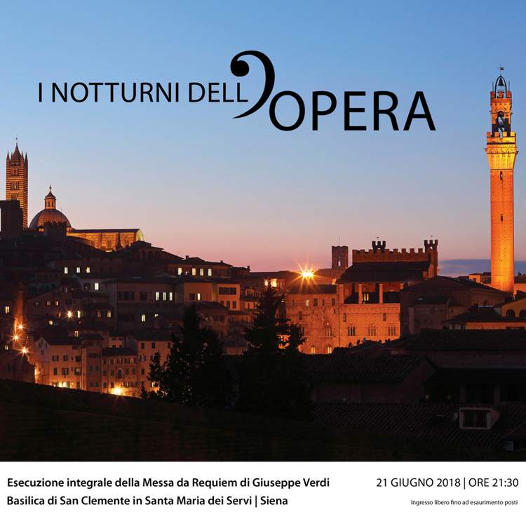 Sienne, le 21 juin, I Notturni dell'Opera fait venir Giuseppe Verdi à la Basilica dei Servi.