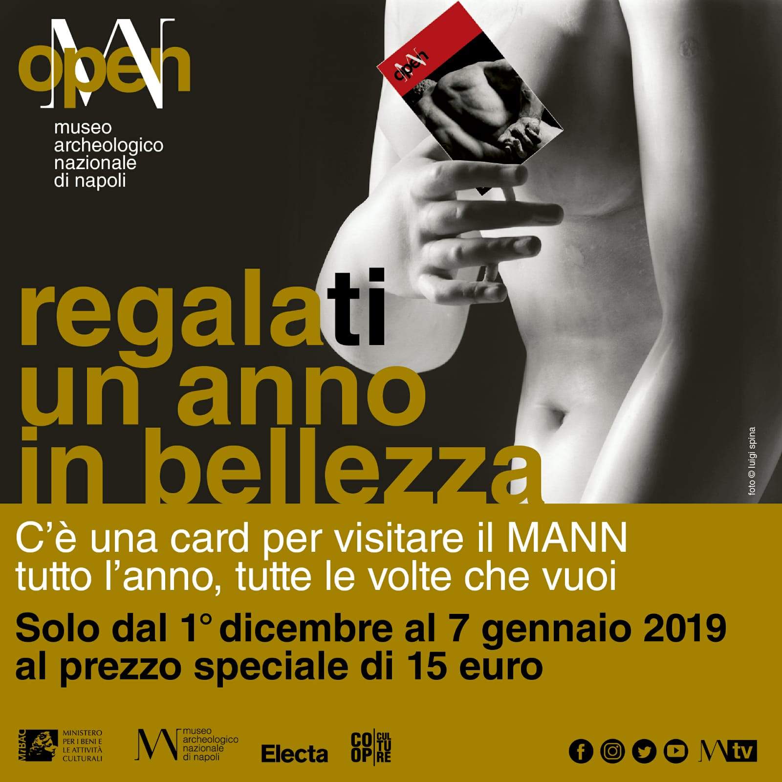 Open MANN: card arrives to visit Naples' National Archaeological Museum year-round