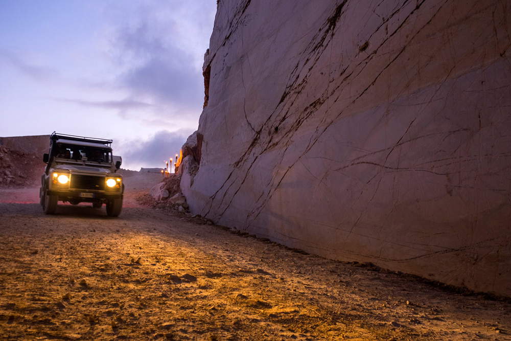 The premiere of the film Michelangelo Infinito in the Cava Ruggetta di Calacata Borghini in Carrara
