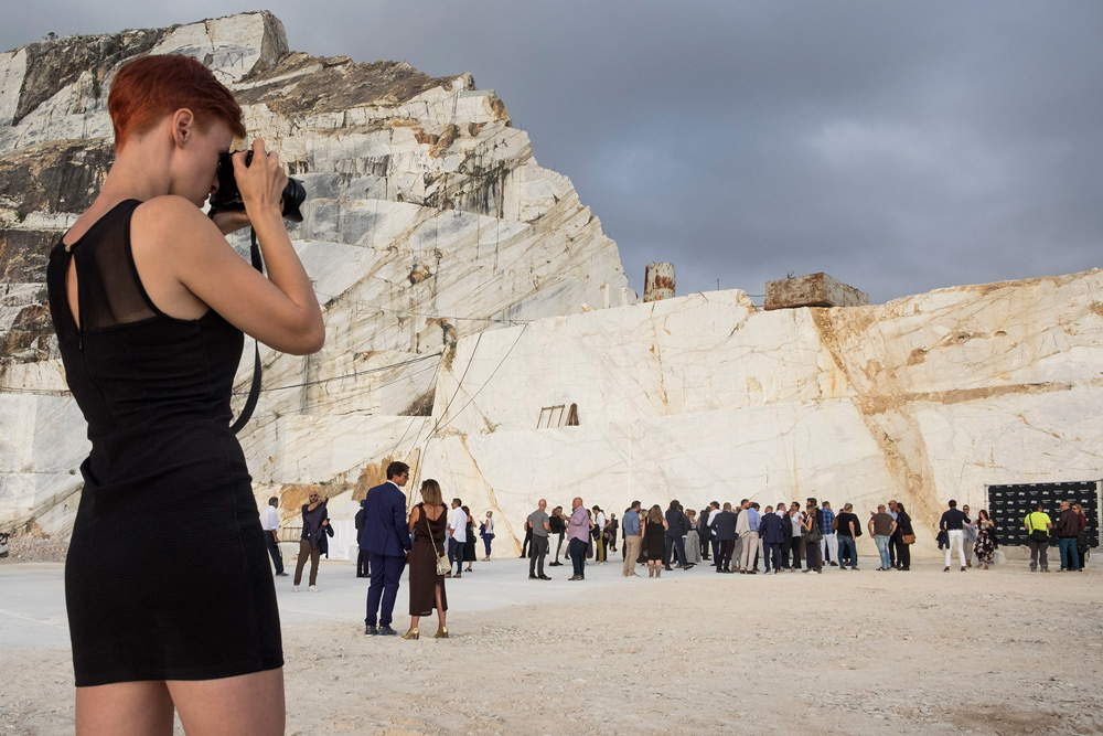 The premiere of the film Michelangelo Infinito in the Cava Ruggetta di Calacata Borghini in Carrara