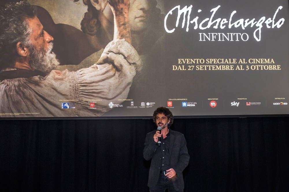 The premiere of the film Michelangelo Infinito in the Cava Ruggetta di Calacata Borghini in Carrara