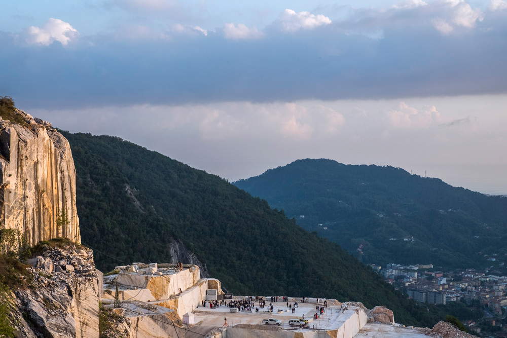 The premiere of the film Michelangelo Infinito in the Cava Ruggetta di Calacata Borghini in Carrara