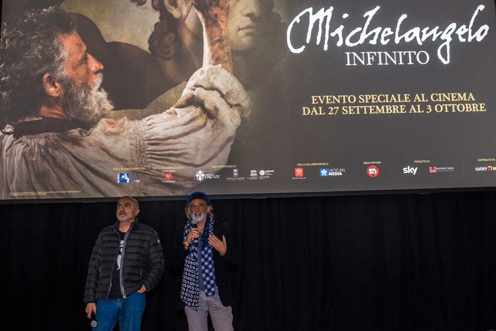 The premiere of the film Michelangelo Infinito in the Cava Ruggetta di Calacata Borghini in Carrara