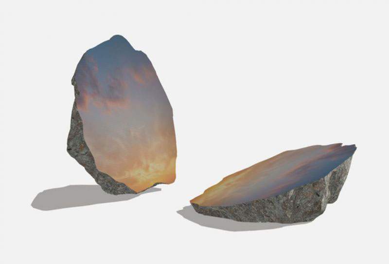 La pierre fendue de Sarah Sze exposée à la Crypta Balbi