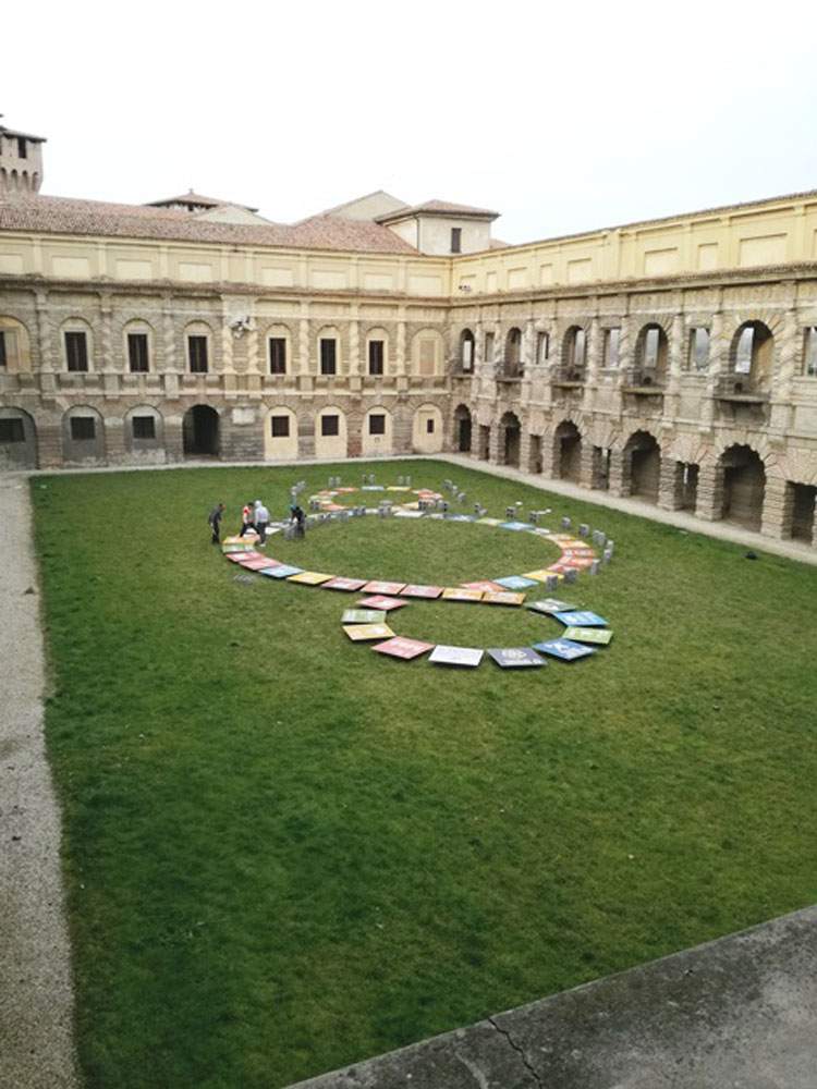 Michelangelo Pistoletto's art at the Ducal Palace in Mantua.