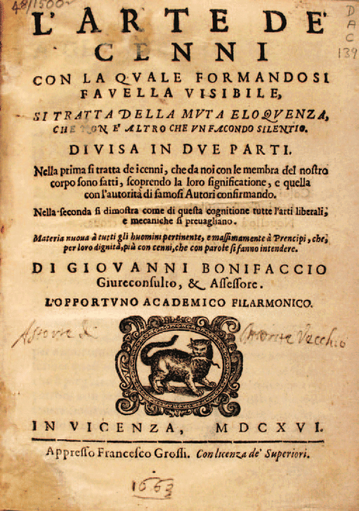 Giovanni Bonifacio, L'arte de' cenni