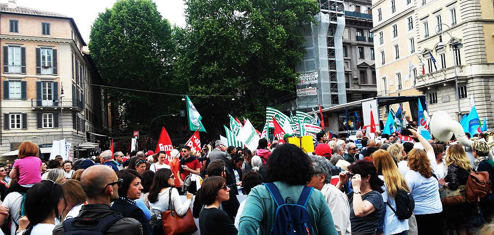 Rome, Piazza Barberini, May 7, 2016 demonstration: the last, large nationwide collective mobilization of cultural workers