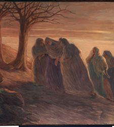 Gaetano Previati, religiöse Malerei, die zum menschlichen Gefühl wird: die Via al Calvario und die Via Crucis