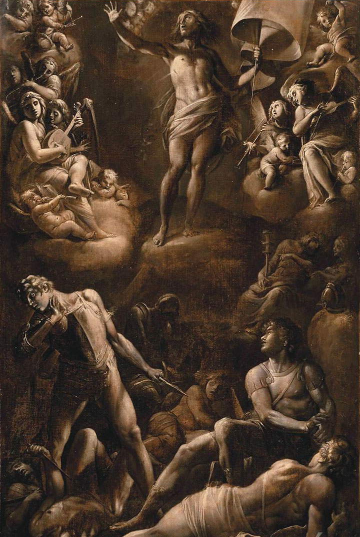 Giovanni Baglione, La resurrezione di Cristo (1601-1603; olio su tela, 86 x 57 cm; Parigi, Louvre)
