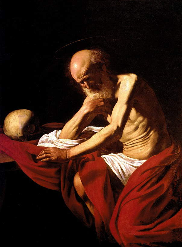 Caravaggio, San Girolamo (1605; olio su tela, 118 x 81 cm; Montserrat, Museo del Monastero di Santa Maria)