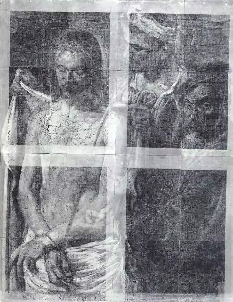 Radiografia totale
dell'Ecce Homo di Caravaggio (studio di Mina Gregori, 1992)