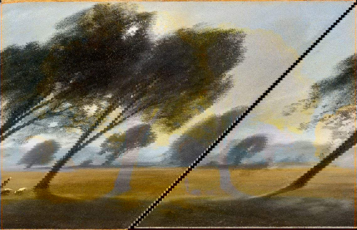 Antonio Fontanesi, Il mattino (1855-1858; olio su carta applicata su cartoncino, 20,1 x 31,1 cm; Torino, GAM - Galleria Civica d'Arte Moderna e Contemporanea)
 