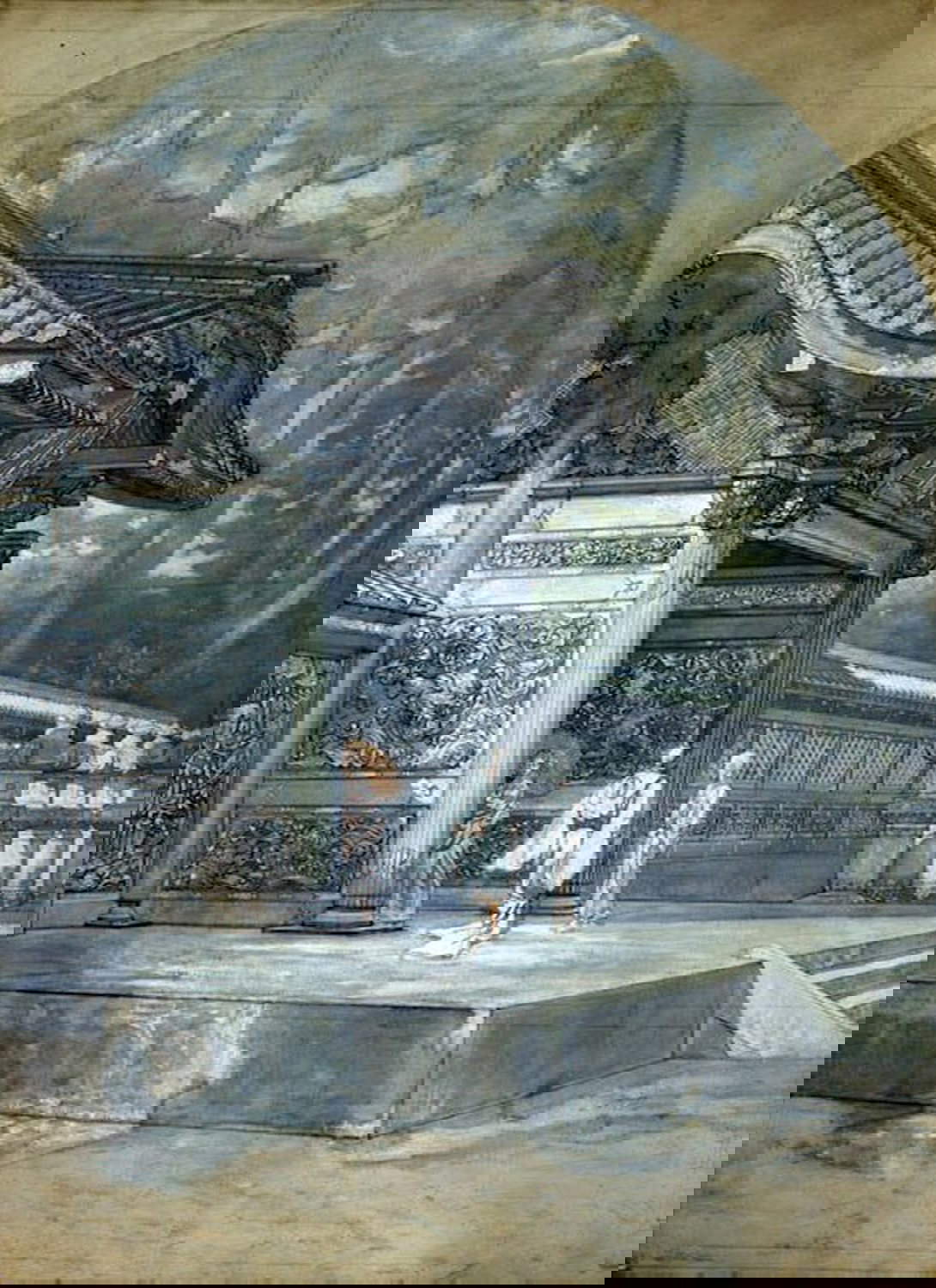 Antonio Fontanesi, Ingresso di un tempio in Giappone (1878-1880; preparazione a chiaroscuro su tela, 114 x 145 cm; Reggio Emilia, Musei Civici)
 