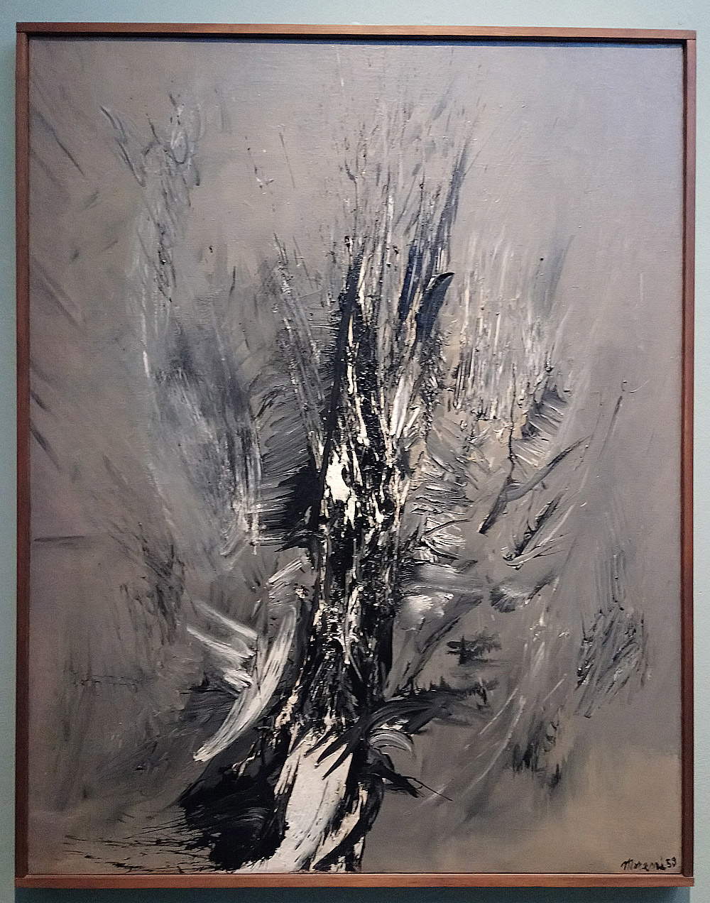 Mattia Moreni, Sole e rovo (1956; olio su tela, 170 x 100 cm; Collezione privata)
Mattia Moreni, Sole e rovo (1956; olio su tela, 170 x 100 cm; Collezione privata)