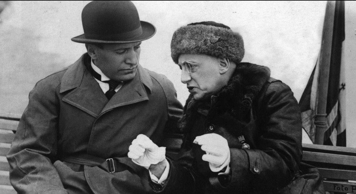 Gabriele d'Annunzio con Benito Mussolini