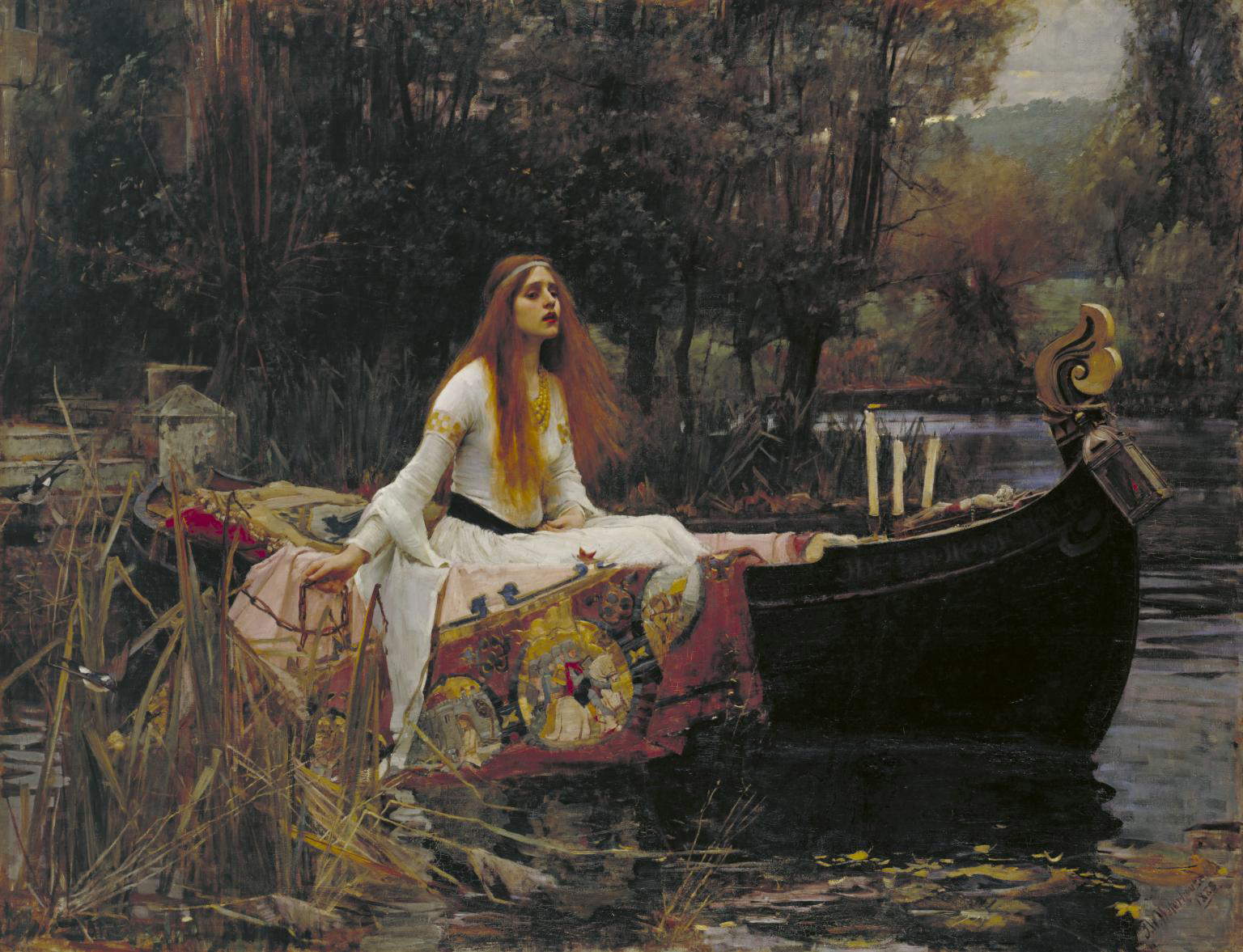 John William Waterhouse, La dama di Shalott (1888; olio su tela, 153 x 200 cm; Londra, Tate Britain)