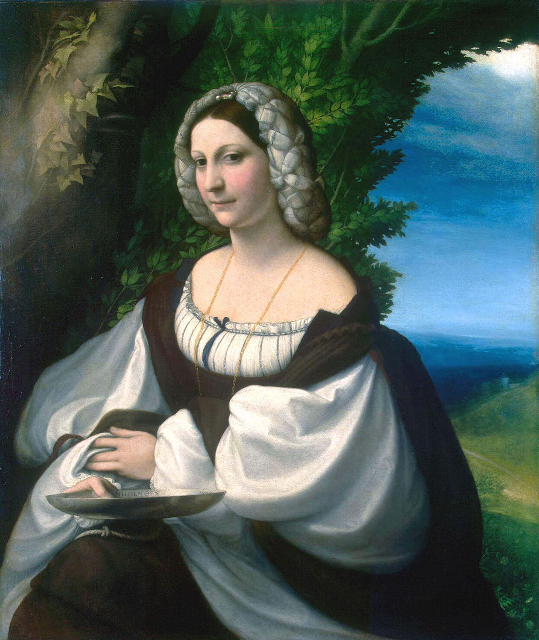 Correggio (Antonio Allegri), Ritratto di giovane donna (1520 circa; olio su tela, 103 x 87,5 cm; San Pietroburgo, Hermitage)