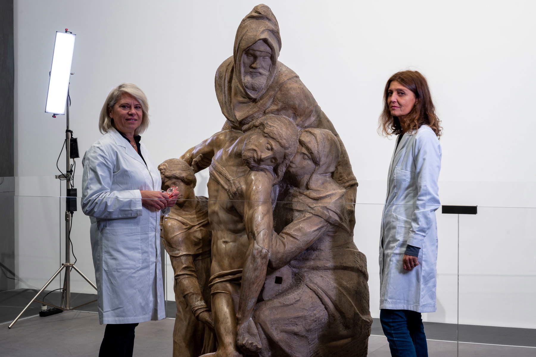 Il cantiere di restauro della Pietà Bandini. Ph. Claudio Giovannini