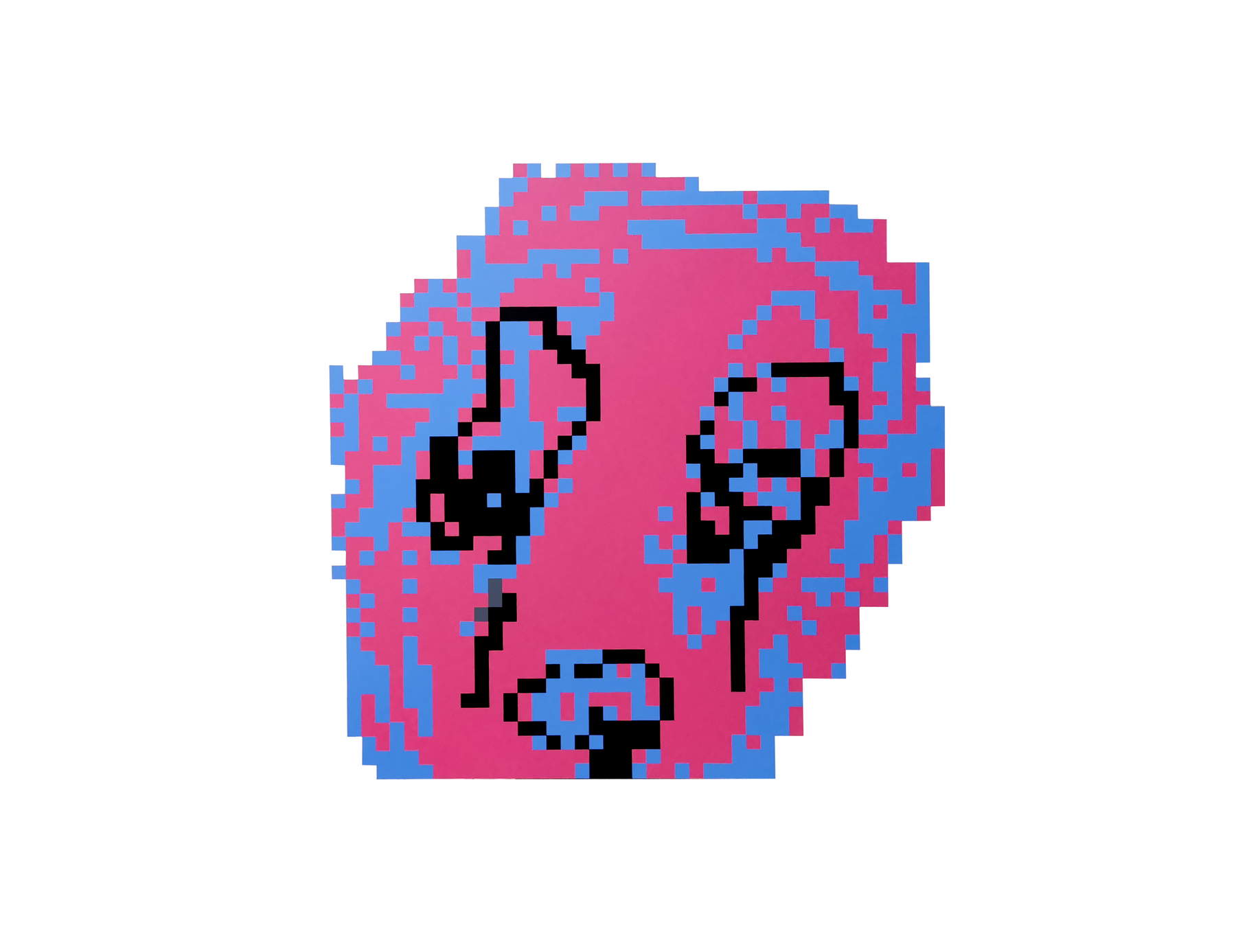 aaajiao, Icon008 (2019; metal, print and acrylic painting, 79 x 99 cm) aaajiao, Icon008 (2019; metal, print and acrylic painting, 79 x 99 cm)