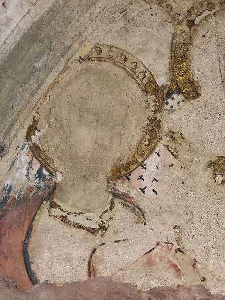 Fragment d'une fresque ancienne trouvé dans la cathédrale de Sienne