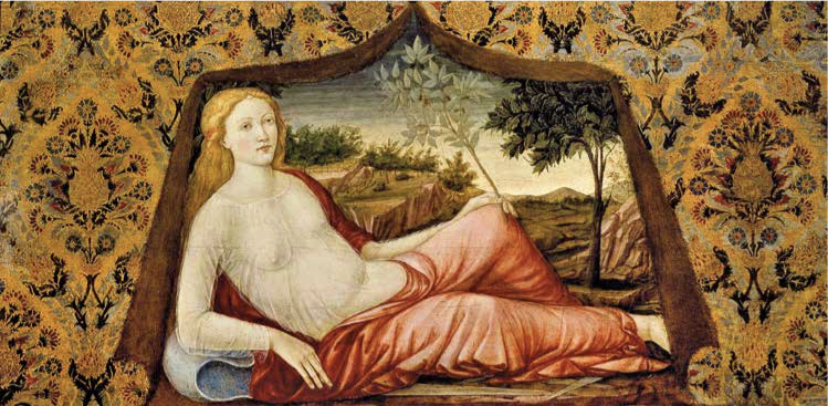 Agnolo di Domenico del Mazziere, Allegoria della pace (1490 circa; tempera su tavola, 82 x 168,5 cm) Agnolo di Domenico del Mazziere, Allegoria della pace (1490 circa; tempera su tavola, 82 x 168,5 cm)
