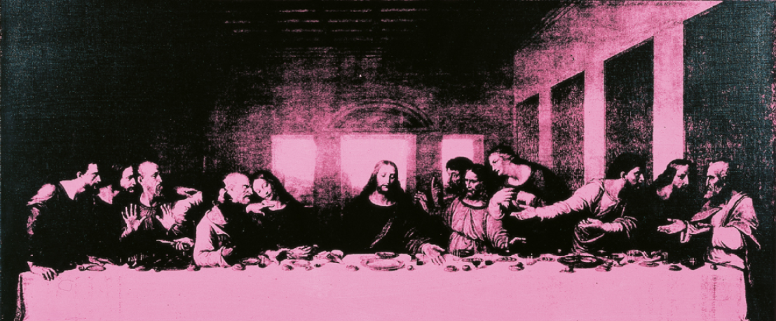 Leonardo and Andy Warhol together in Milan, at the Crypt of San Sepolcro