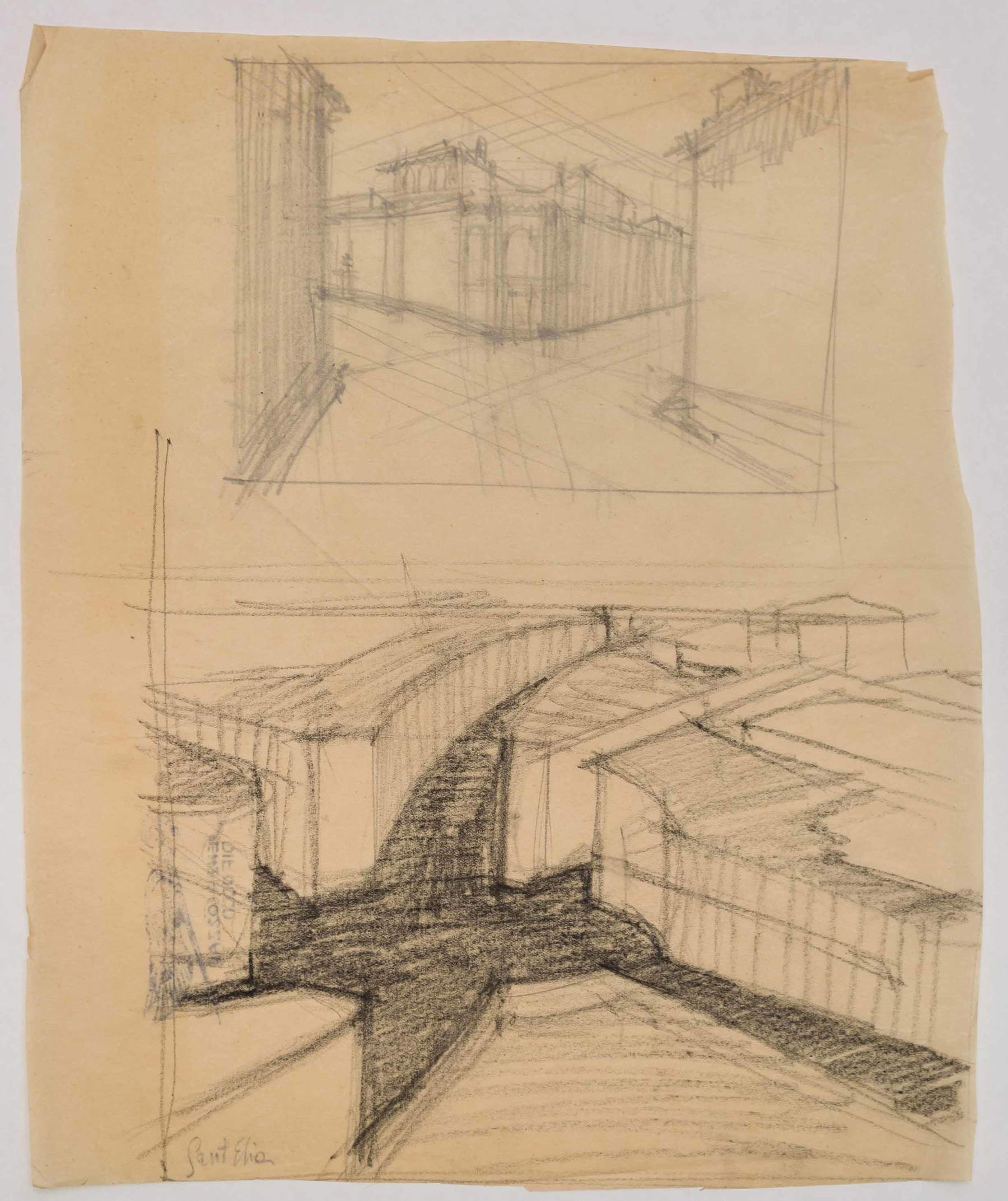 Antonio Sant&rsquo;Elia, Senza titolo (1912 circa; matita su carta, 29,7 x 24,5 cm). Courtesy Fondazione Massimo e Sonia Cirulli, Bologna