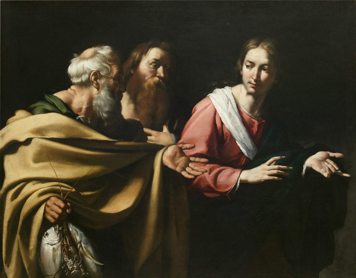 Bernardo Strozzi, Vocazione dei santi Pietro e Andrea (olio su tela, 124,3 x 158 cm;&nbsp;Collezione privata)