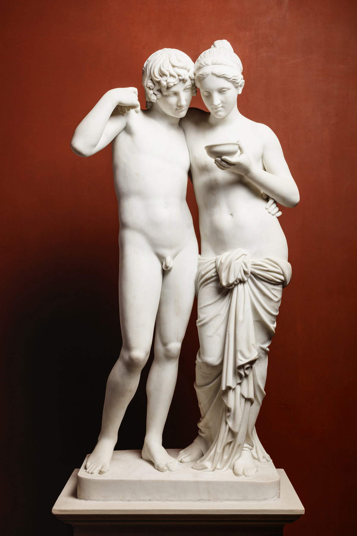 Bertel Thorvaldsen, Cupid and Psyche (1861, executed by Georg Christian Freund under the supervision of Herman Wilhelm Bissen from the original plaster; marble, 135 x 66.6 x 42.7 cm; Copenhagen, Thorvaldsens Museum)