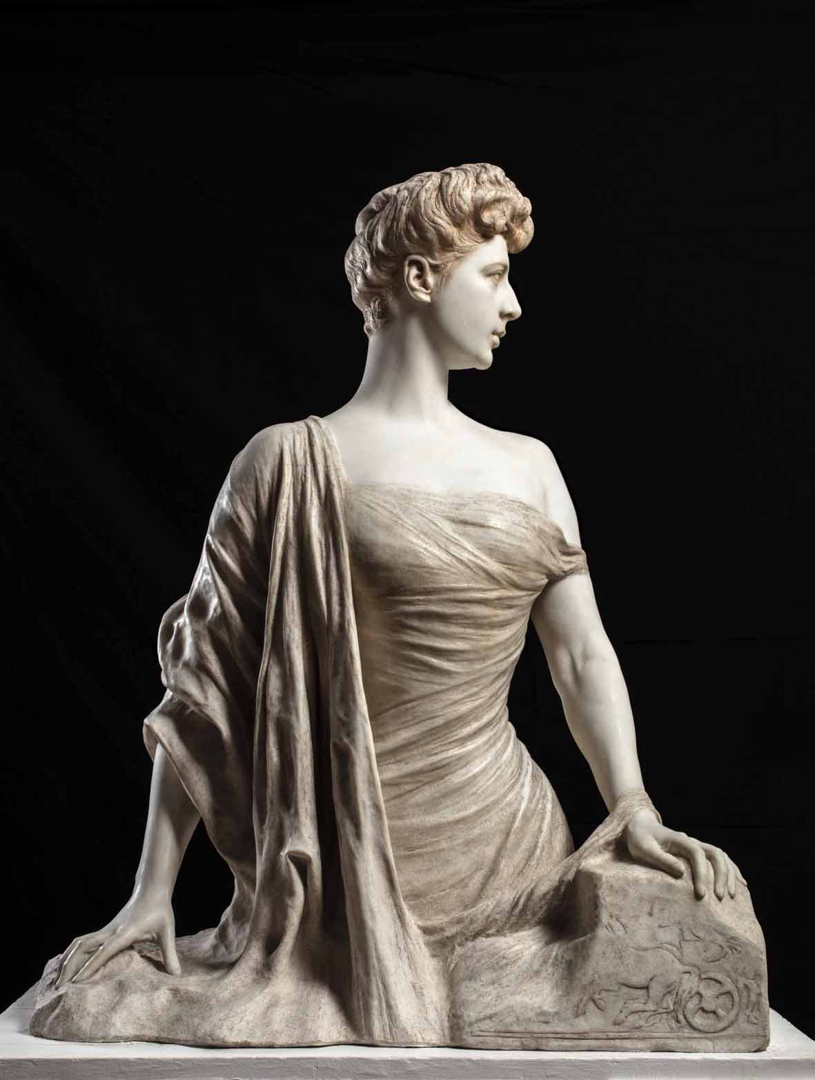 Pietro Canonica, Donna Franca Florio (1904-1907, patinated white marble; Rome, Museo Pietro Canonica at Villa Borghese)