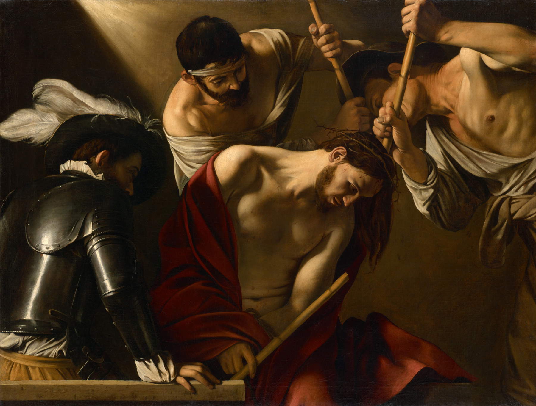 Caravaggio, Incoronazione di spine (1601 circa; olio su tela, 127 x 166,5 cm; Vienna, Kunsthistorisches Museum)
