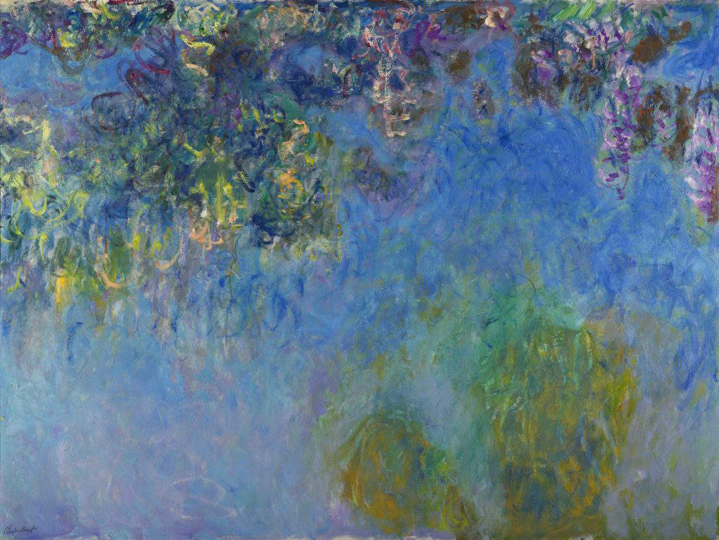 Claude Monet, Glycine (1917-1920 ; huile sur toile, 150,5 x 200,5 cm ; La Haye, Gemeentemuseum)