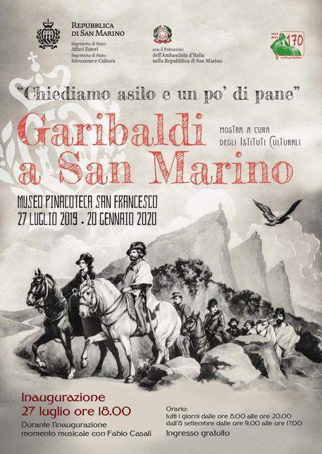 When Garibaldi escaped San Marino. An exhibition in the Republic of the Titan