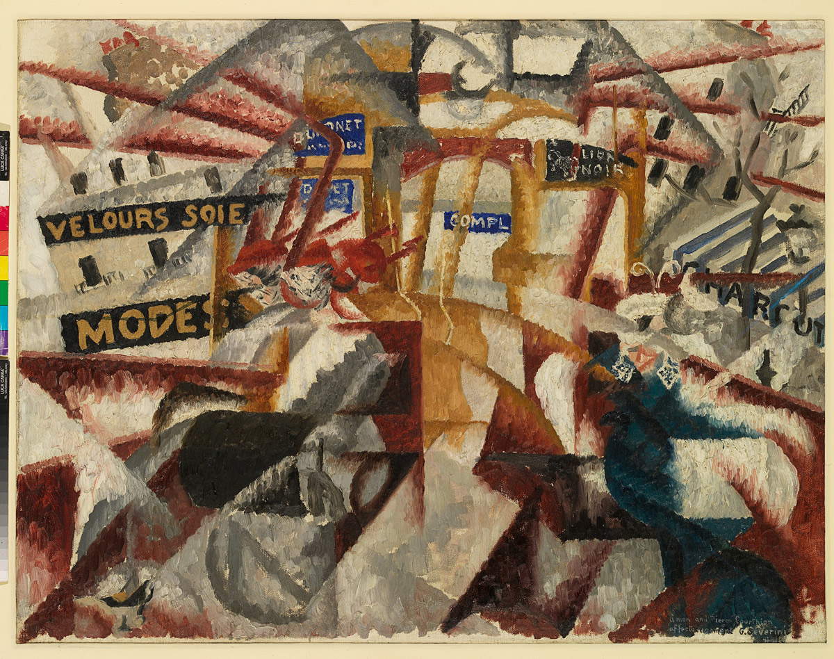 Gino Severini, Le bus (1913 ; huile sur toile, 57 x 73 cm ; Milan, Museo del Novecento) &copy; Gino Severini, by SIAE 2019