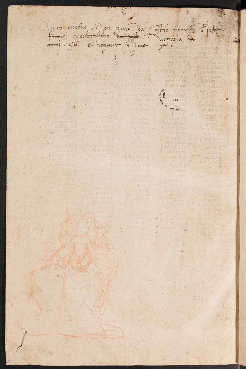 Il foglio con il disegno attribuito al Giorgione