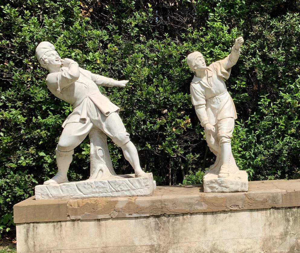 Florence, Boboli Gardens, restored the Gioco della Civetta, an important 18th-century sculpture