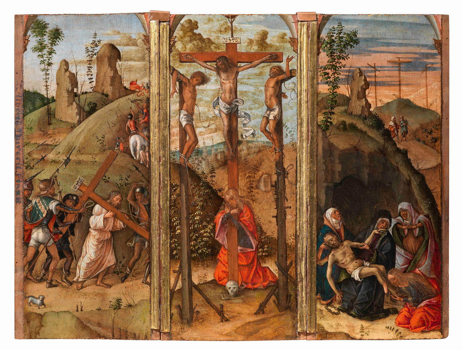 Giovan Francesco Maineri, Stories of the Passion (last decade of the 15th century; oil on cherry wood panel, 22.5 x 31.5 cm) Giovan Francesco Maineri, Stories of the Passion (last decade of the 15th century; oil on cherry wood panel, 22.5 x 31.5 cm)