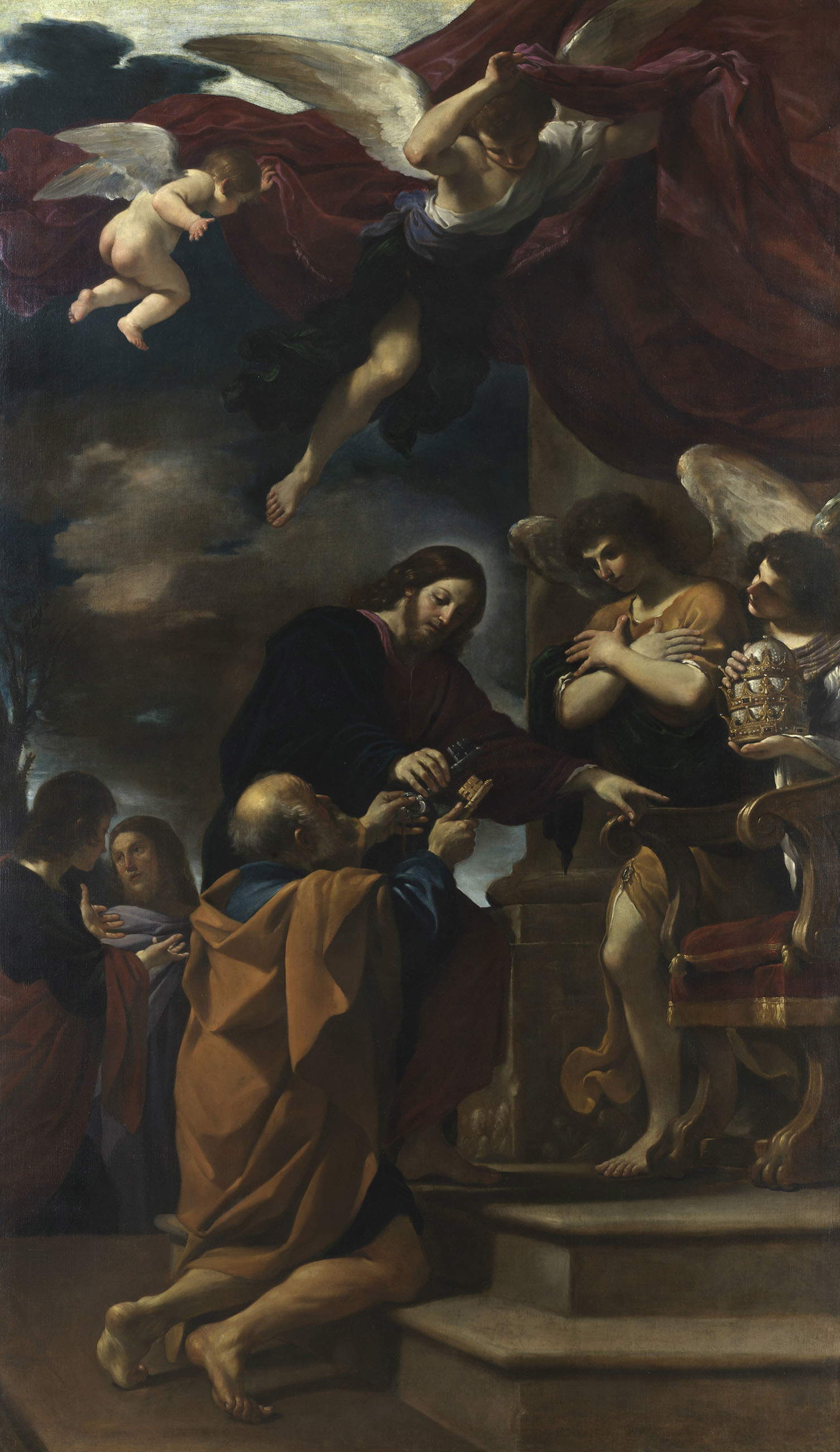 Guercino, Der Stuhl von St. Peter (1618; Öl auf Leinwand; Cento, Pinacoteca Civica)