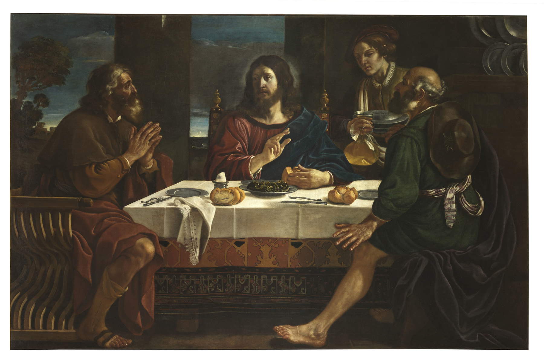 Guercino, Abendmahl in Emmaus (um 1623; Öl auf Leinwand; Cento, Pinacoteca Civica)