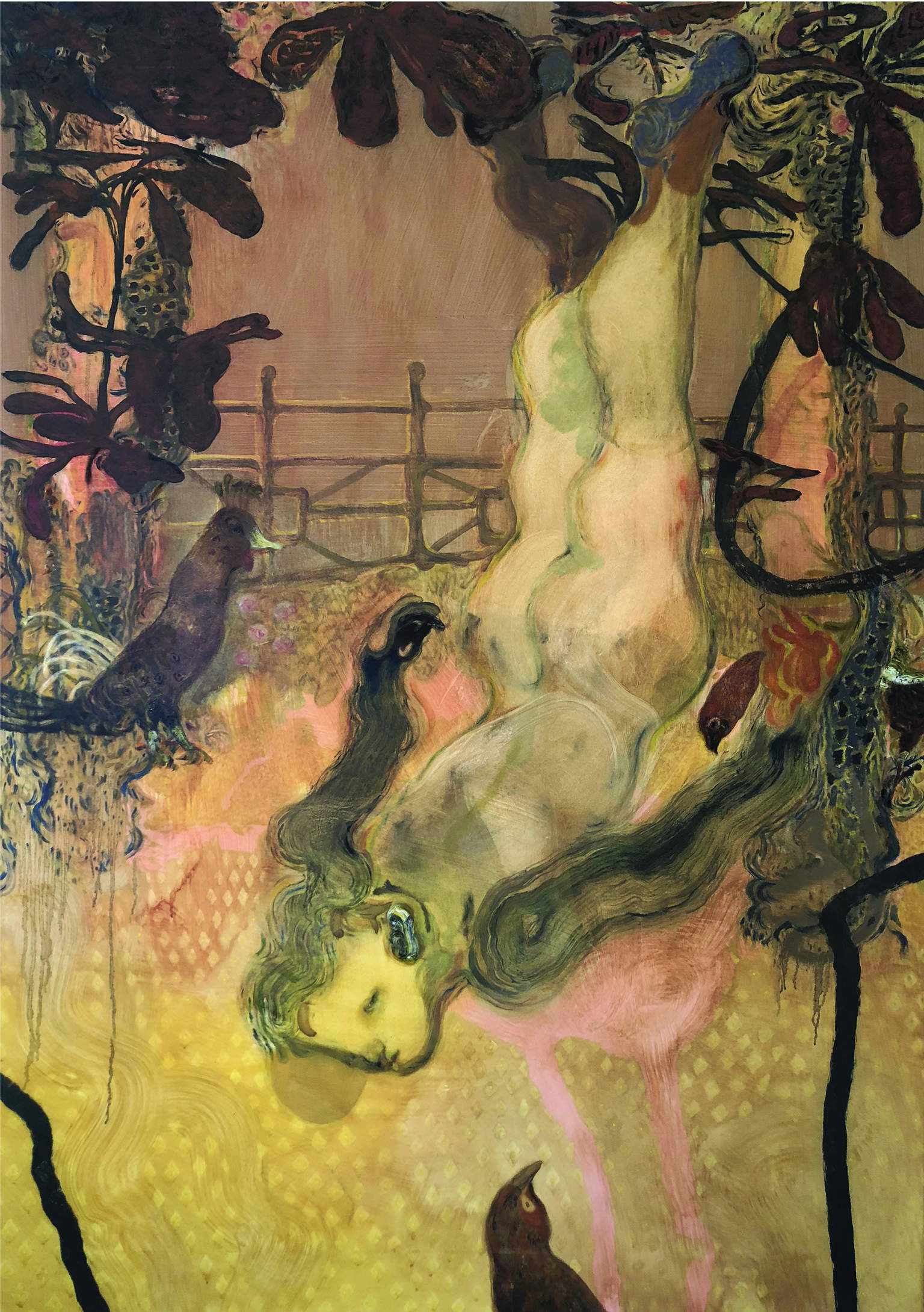 Guglielmo Castelli, Che per fredda stagione foglia non perde (2019; mixed media on canvas, 140 x 100 cm) Guglielmo Castelli, Che per fredda stagione foglia non perde (2019; mixed media on canvas, 140 x 100 cm)