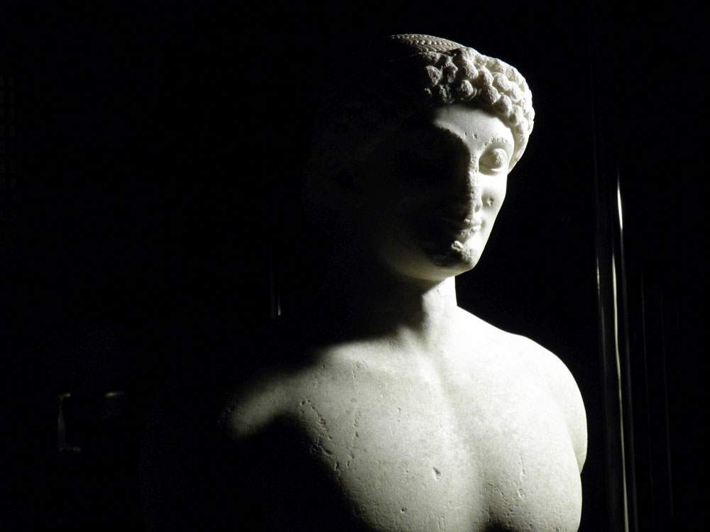 The Kouros of Lentinoi, a jewel of Greek Sicilian statuary, on display in Catania