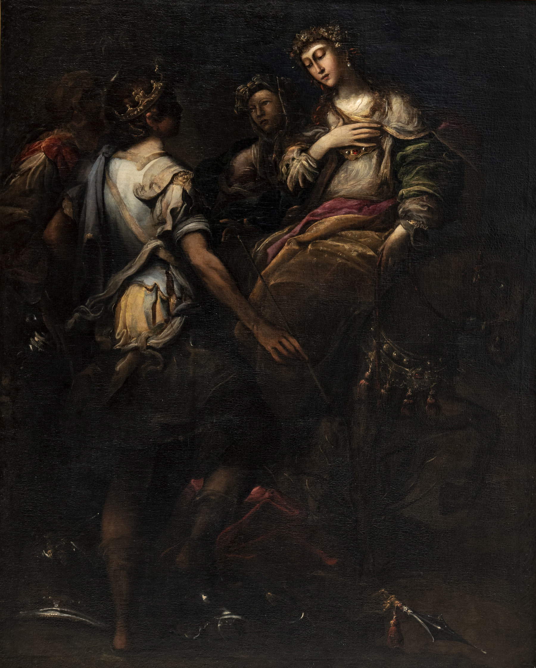 Giovanni Andrea Donducci llamó a la Mastelletta, Ofrenda de Abigail a David