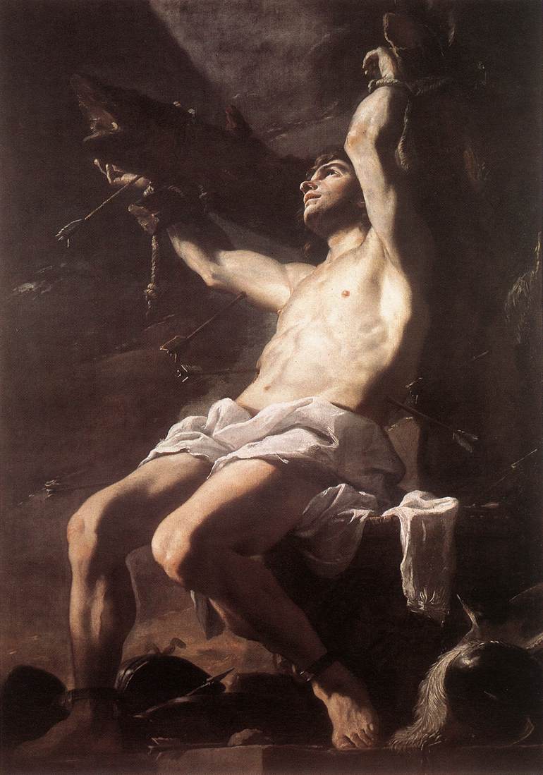 Mattia Preti, Martirio de San Sebastián (c. 1657; óleo sobre lienzo, 240 x 169 cm; Nápoles, Museo Nazionale di Capodimonte)