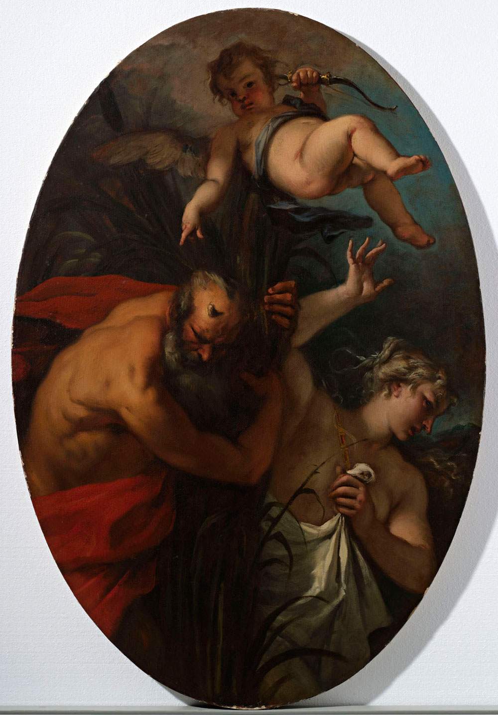 Acquired by Fondazione Cariverona Pan e Siringa by Sebastiano Ricci. It will be reunited with the Ricci cycle in the Palazzo Fulcis 